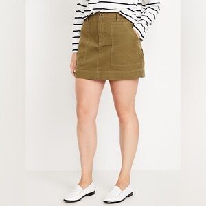 NWOT Old Navy Olive Green‎ Utility Carpenter Mid Rise Casual Mini Skirt 16 (A1)